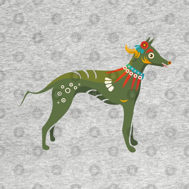 Xolotl, Xoloitzcuintli or Xolo Aztec Codex Mexican Hairless Dog by tatadonets